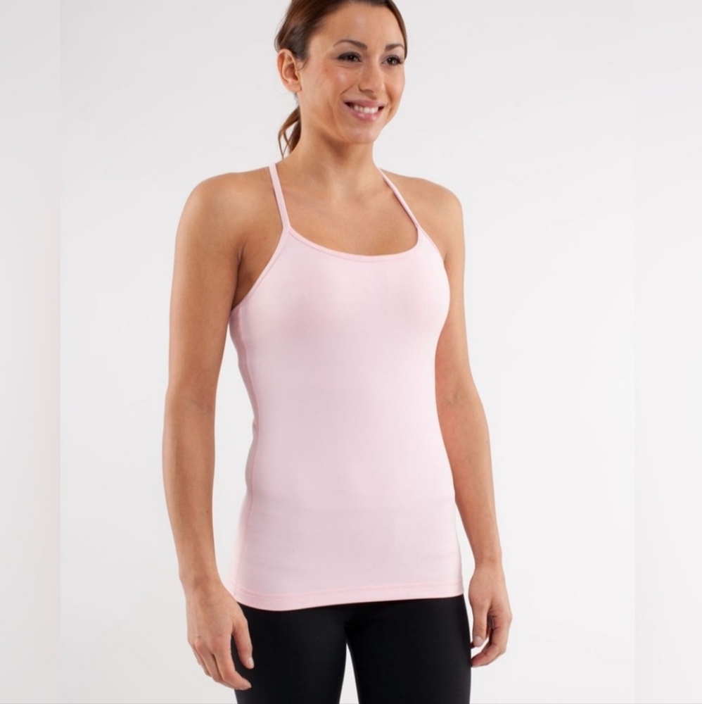 Lululemon, pink Power Y tank,  size 8.